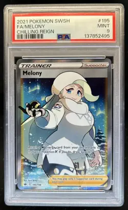 2021 Pokemon SWSH Chilling Reign Melony Ultra Rare #195/198 PSA 9 - Image 1