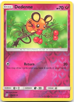 Dedenne 145/236 Uncommon Unified Minds Pokemon Reverse Holo Near Mint - Image 1