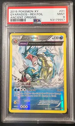2015 POKEMON XY ANCIENT ORIGINS GYARADOS-REVERSE HOLO PSA 9 - Image 1