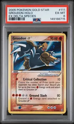 Groudon [Gold Star] - Pokemon Delta Species #111 PSA 6.0 - Image 1