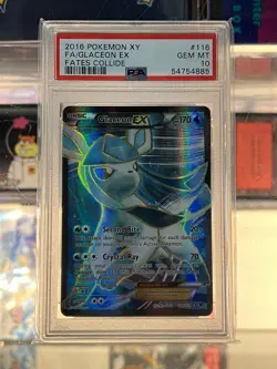 PSA 10 Glaceon EX 116/124 Fates Collide 2016 XY Pokemon Pokemon - Image 1