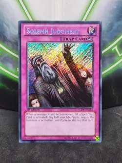 Yugioh Solemn Judgment LCJW-EN182 Secret Rare 1st Edition NM Euro - Image 1