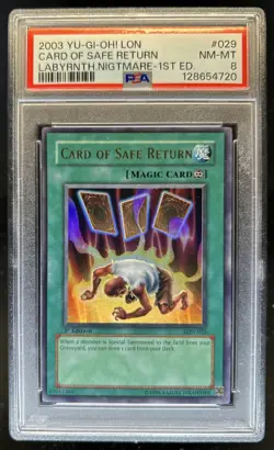 2003 Yu-Gi-Oh Labyrinth of Nightmare 1st Card Safe Return #LON-029 PSA 8 - Image 1