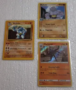 Lot Of 3 Different Machoke & Machamp Pokemon TCG Cards - Image 1
