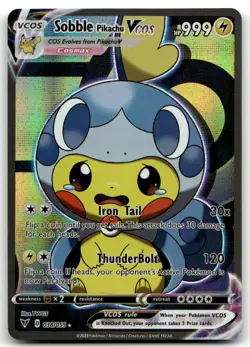 Sobble Pikachu VCOS Holo Non-TCG Fan Art 038/055 Pokemon Card - Image 1