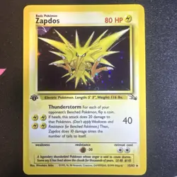Zapdos 15/62 Fossil Holo First 1st Edition Pokemon Card TCG NM Rare - Image 1