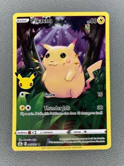 Pokemon Pikachu TCG Holo Rare Card 2021 Celebrations Series 5/25 25th - Image 1
