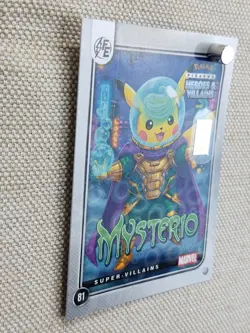 Pokemon Pikachu 1Gr Silver Holo Mysterio Heroes & Villains Card Marvel #81 Alt - Image 2