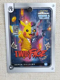 Pokemon Pikachu 1Gr Silver Holo Two-Face Heroes & Villains Card DC Comic #81 Alt - Image 1