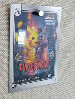 Pokemon Pikachu 1Gr Silver Holo Two-Face Heroes & Villains Card DC Comic #81 Alt - Image 2