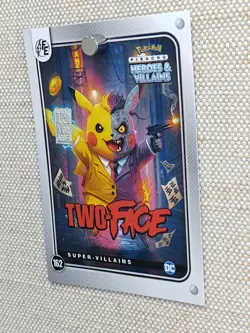Pokemon Pikachu 1Gr Silver Holo Two-Face Heroes & Villains Card DC Comic #81 Alt - Image 3