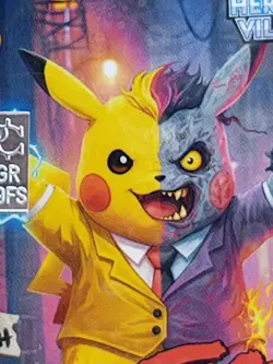 Pokemon Pikachu 1Gr Silver Holo Two-Face Heroes & Villains Card DC Comic #81 Alt - Image 5