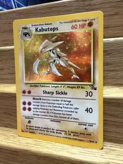 Pokemon TCG Kabutops 9/62 Fossil Set Rare Holo Card 1999 - Image 2