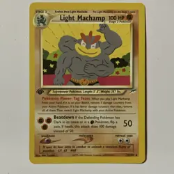 FIRST EDITION Light Machamp 100 HP Neo Destiny 25/105 Vintage Trading Card - Image 2