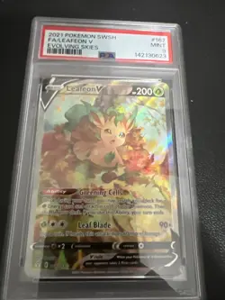 2021 POKEMON EVOLVING SKIES 167/203 LEAFEON V FULL ART PSA 9 MINT - Image 1