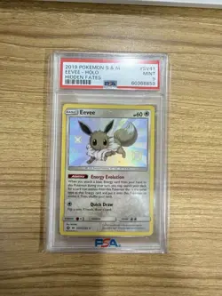 Pokemon TCG Eevee SV41/SV94 Hidden Fates: Shiny Vault Holo Shiny Rare PSA 9 2019 - Image 1