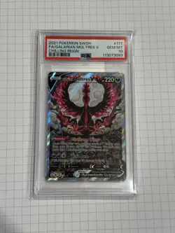 Pokemon 2021 Galarian Moltres V #177 Chilling Reign Card PSA Graded 10 - Image 1
