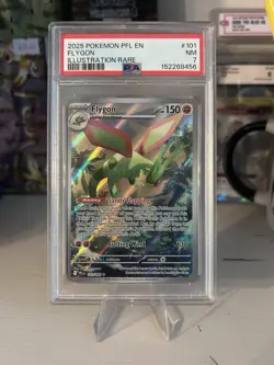 2025 POKEMON PFL EN-PHANTASMAL FLAMES ILLUSTRATION RARE #101 FLYGON PSA 7 - Image 1