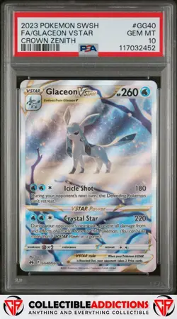 2023 Pokemon Sword And Shield Crown Zenith #GG40 Glaceon Vstar PSA 10 - Image 1