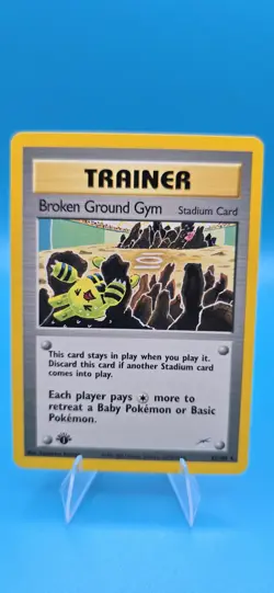 Broken Ground Gym 92/105 Neo Destiny Trainer Rare 1st Edition Pokemon Vintage NM - Image 1