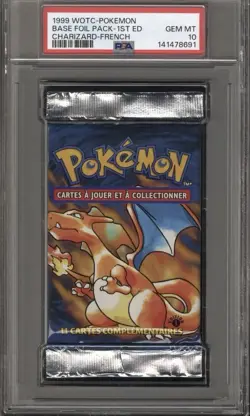 1999 Pokemon FRENCH 1st Edition Base Set - Charizard Booster Pack PSA 10 - Image 1