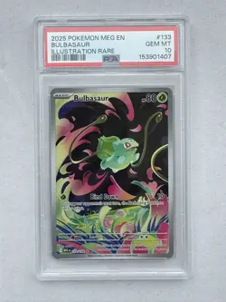2025 POKEMON BULBASAUR 133/132 MEGA EVOLUTION ILLUSTRATION RARE - PSA 10 - Image 1