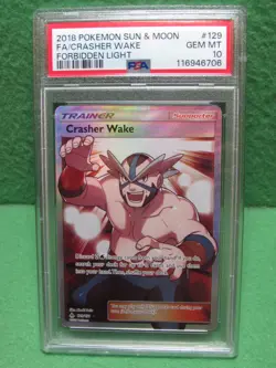 PSA 10 Gem Mint - 2018 Pokemon - Crasher Wake - Full Art Forbidden Light # 129 - Image 1