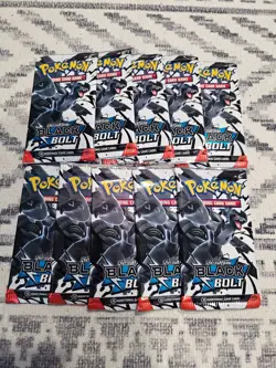 Pokemon Black Bolt Booster Pack Lot x 10 Sealed Packs - Image 1