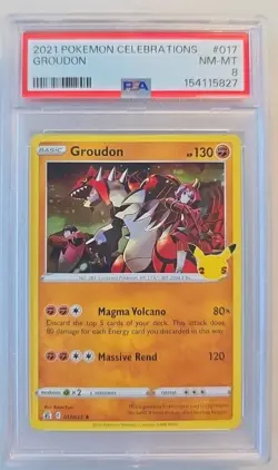 2021 POKEMON CELEBRATIONS #017 GROUDON PSA 8 - Image 1