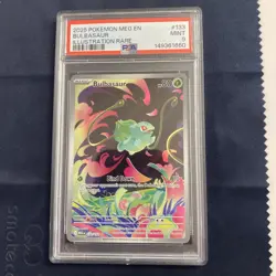 Pokemon Bulbasaur Illustration Rare PSA 9 133/132 Mega Evolution 2025 - Image 1