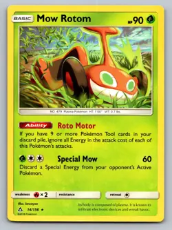 Mow Rotom 14/156 Rare Ultra Prism Pokemon Lightly Played - Image 1