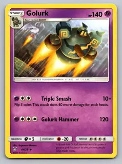 Golurk 44/73 Uncommon Shining Legends Pokemon Lightly Played - Image 1