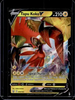 2021 Pokemon SWSH Battle Styles Tapu Koko V #050/163 - Image 1