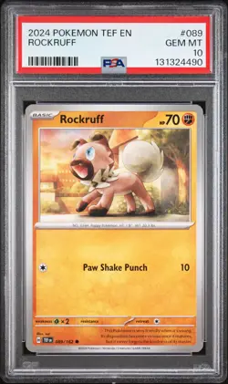PSA 10 - 2024 POKEMON TEF EN-TEMPORAL FORCES 089 ROCKRUFF Dog Puppy| POP 1 - Image 1