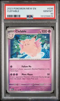 PSA GEM MT 10 - 2023 POKEMON MEW EN-151 036 CLEFABLE | POP 3 - Image 1