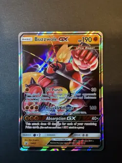 Buzzwole GX SM69 Holo Black Star Promo Sun Moon Pokemon TCG, Moderately Played - Image 1