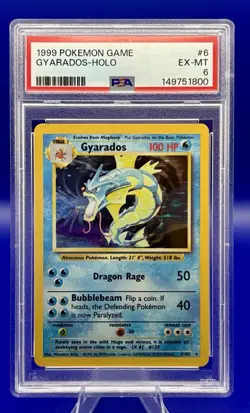 1999 POKEMON GAME #6 GYARADOS-HOLO - PSA 6 - Image 1