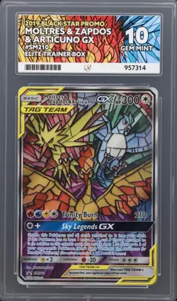 Pokemon Moltres & Zapdos & Articuno GX SM210 Full Art ACE 10 - Image 1