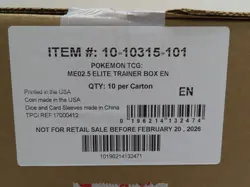 2026 Pokemon Mega Evolution Ascended Heroes Sealed ETB Elite Trainer Box Case - Image 1