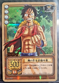 LUFFY One Piece Bandai 2004 card Game LUFFY PA GOLD STAMP HOLO RARE VINTAGE CARD - Image 1