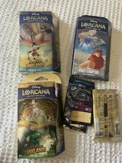3 Lot Disney Lorcana Starter Deck First Chapter Into The Inklands Sealed + Loose - Image 1