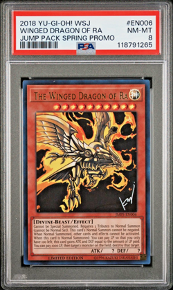 PSA 8 Winged Dragon of Ra JMPS-EN006 Jump Magazine 2018 Yugioh Spring Pack Promo - Image 1