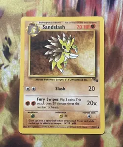 Pokemon TCG Sandslash Fossil 41/62 Regular Unlimited Uncommon Card WOTC MP - Image 1