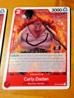 ONE PIECE ENGLISH CARD GAME CARTE PRE RELEASE CURLY DADAN OP02-005 MINT - Image 1