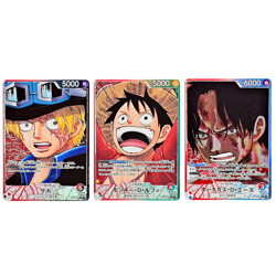 3Set Luffy Sabo Ace Alt Art OP13-001 L Carrying on His Will ONE PIECE Card Game - Image 1