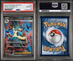 Pokemon TCG Mega Lucario EX Ultra Rare Holo 160/132 Me01 PSA 10 2025 - Image 3