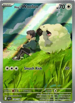 Pokemon TCG Hop's Wooloo 170/159 Sv09: Journey Together Holo NM - Image 1