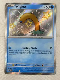 Wiglett 121/091 Scarlet & Violet: Paldean Fates Baby Shiny Holo Rare Pokemon NM - Image 1