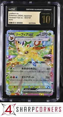2024 POKEMON JAPANESE TERASTAL FEST EX HOLO #003 LEAFEON EX CGC 10 PRISTINE - Image 1