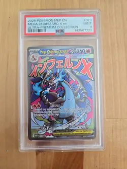 2025 POKEMON MEP EN-ME BLACK STAR PROMO #023 MEGA CHARIZARD X EX PSA 9 - Image 2